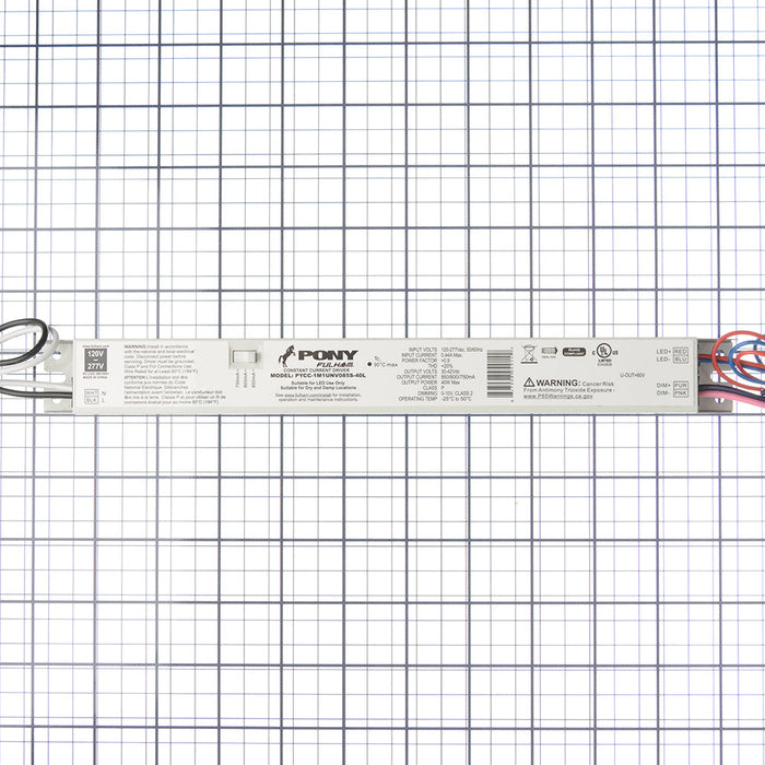 Fulham PONY Selectable Current LED Driver 40W 750Ma/800Ma/850Ma 30-42Vdc (PYCC-1M1UNV085S-40L)