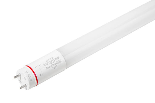 Keystone 7W LED T8 Tube Shatter-Proof Coated Glass Construction 2 Foot 3500K 120-277V Input Direct Drive Single Or Double Ended Wiring (KT-LED7T8-24GC-835-DX2 /G2)