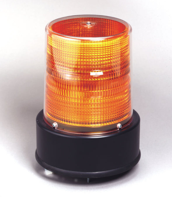 North American Signal Company 12/24V 6 Inch Amber Lens Max Power LED User-Select Flash Patterns Clear Dust Cover (LED850H-A)