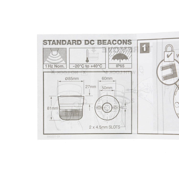 Edwards Signaling Flashguard LED Beacon 11/35VDC Steady Or Flashing (QBS-0069)