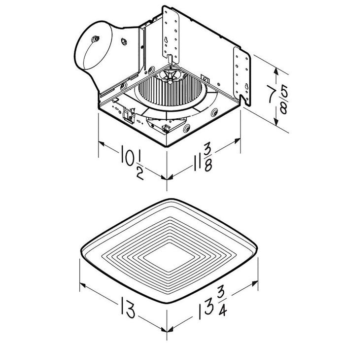 Broan-NuTone 130 CFM Ventilation Fan In White (QT130E)