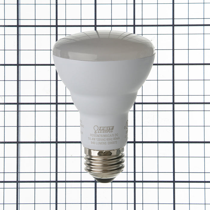 Feit Electric [75W Equivalent] Daylight 5000K E26 Base R20 Dimmable Reflector LED Bulb 3-Pack (R20DM75/950CA/3)