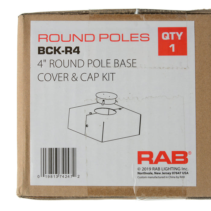 RAB 4 Inch Round Pole Base Cover And Cap Kit (BCK-R4)
