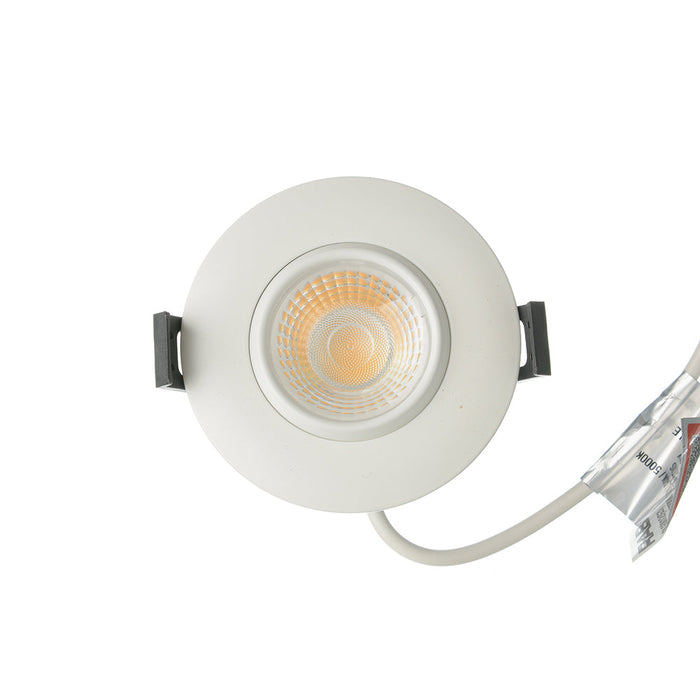 RAB 3 Inch LED Gimbal Downlight 9W 90 CRI CCT Field Adjustable 2700K/3000K/3500K/4000K/5000K 120V Triac Dimming Round White Trim (G3)