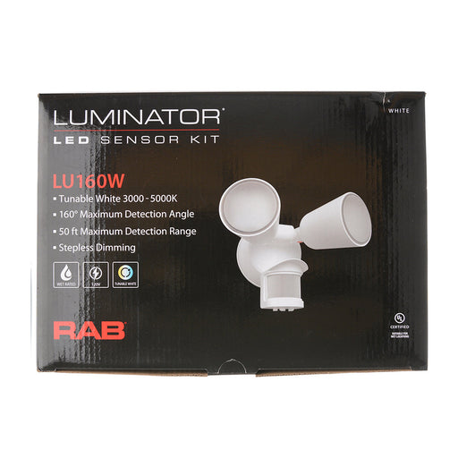 RAB Luminator 20W Floodlight CCT Selectable 3000K-5000K 120V 0-10V Dimming White (LU160W)