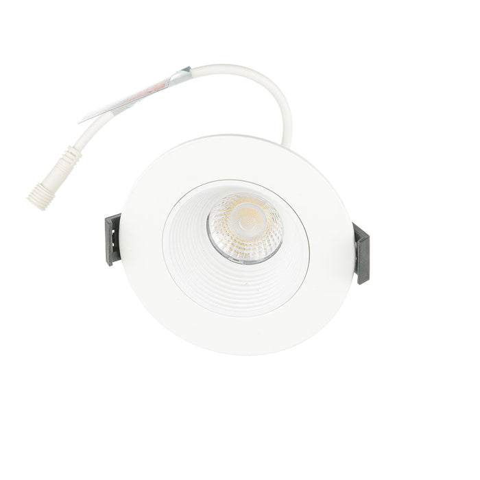 RAB 3 Inch LED Recessed Downlight 15W 90 CRI CCT Field Adjustable 2700K/3000K/3500K/4000K/5000K 120V Triac Dimming Round White Baffle Trim (R3-15B)
