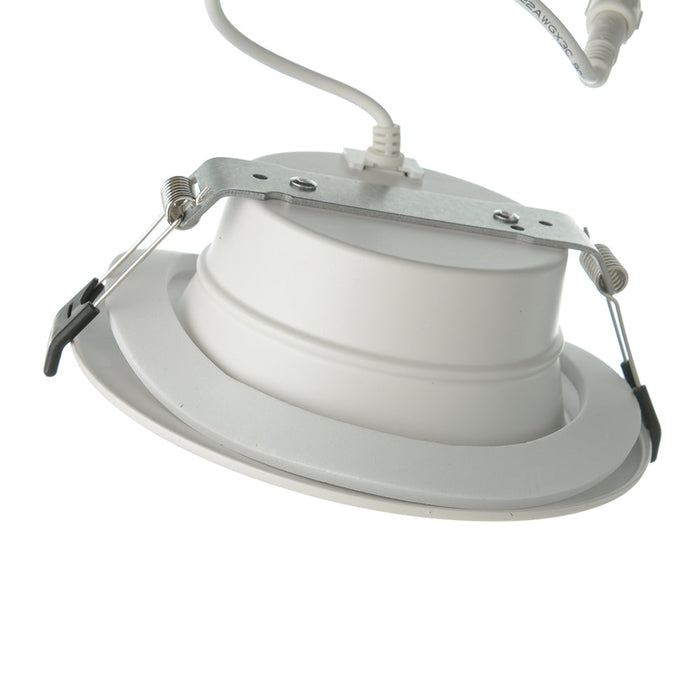 RAB 4 Inch LED Regress Wafer Downlight 13W 90 CRI CCT Field Adjustable 2700K/3000K/3500K/4000K/5000K 120V Triac Dimming White Smooth (WFD4)