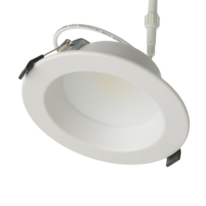 RAB 4 Inch LED Regress Wafer Downlight 13W 90 CRI CCT Field Adjustable 2700K/3000K/3500K/4000K/5000K 120V Triac Dimming White Smooth (WFD4)
