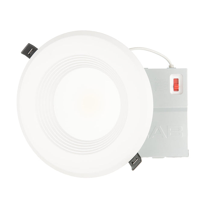 RAB 6 Inch LED Regress Wafer Downlight 15W 90 CRI CCT Field Adjustable 2700K/3000K/3500K/4000K/5000K 120V Triac Dimming White Baffle (WFD6B)