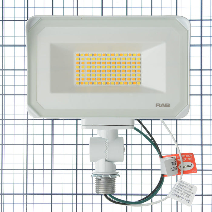 RAB LED Floodlight Wattage/CCT Selectable 35W/25W/20W 3000K/4000K/5000K Knuckle White 120V Or 277V (X34SW)