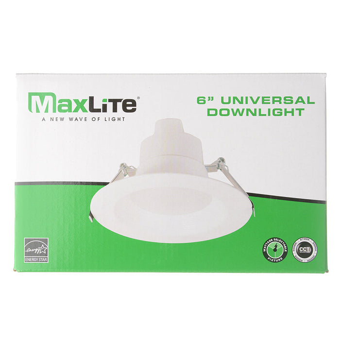 Maxlite 110745 Universal Downlight 6 Inch Wattage/CCT Selectable 10W/18W/23W 2700K/3000K/3500K/4000K/5000K 120-277V With 0-10V Dimming (RCF6V10WCS)