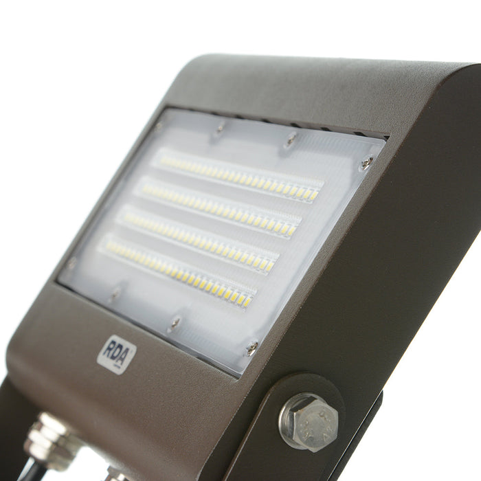 RDA Lighting FL3-LED51-B-5K-BRZ-DIM-YK Floodlight 51W 120-277V 5000K Bronze Finish 0-10V Dimming And Yoke Mount (052155)
