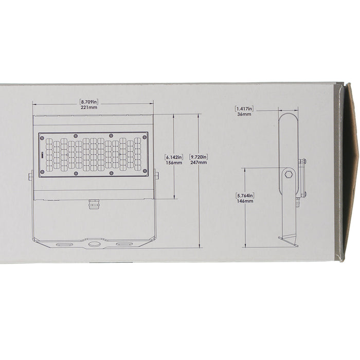 RDA Lighting FL3-LED51-B-5K-BRZ-DIM-YK Floodlight 51W 120-277V 5000K Bronze Finish 0-10V Dimming And Yoke Mount (052155)