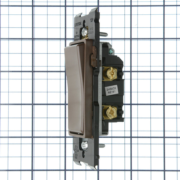 Leviton Renu 15A 120/277VAC Switch For Single-Pole Applications Walnut Bark (RE151-WB)