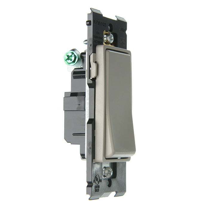 Leviton Renu 15A 120/277VAC Switch For Single-Pole Applications Wood Smoke (RE151-WS)