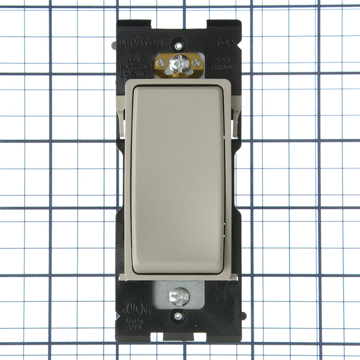 Leviton Renu 15A 120/277VAC Switch For Single-Pole Applications Wood Smoke (RE151-WS)