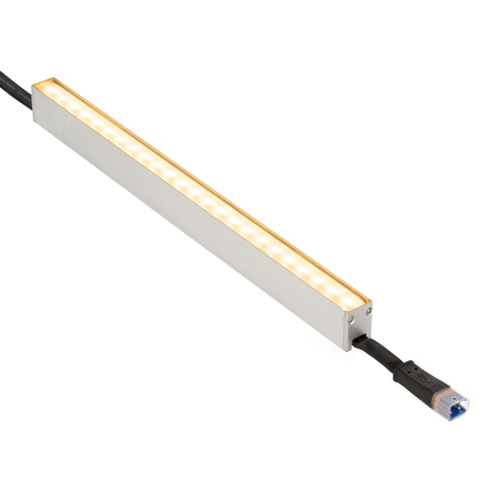 American Lighting 1 Foot 3000K Low-Voltage Wall Washer Rigid Linear LED 8W [2] Stainless Mounting Brackets And End Cap 30 Degree Beam (REIN-30K-30-1FT)