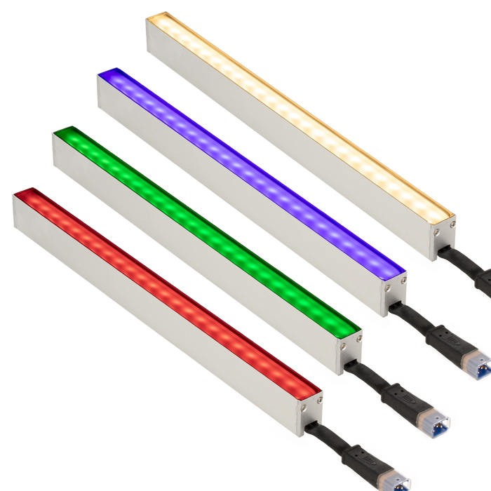 American Lighting 1 Foot RGBW Low-Voltage Wall Washer Rigid Linear LED 5W Color Changing [2] Stainless Mounting Brackets/End Cap 30 Degree Beam (REIN-RGBW-30-1FT)