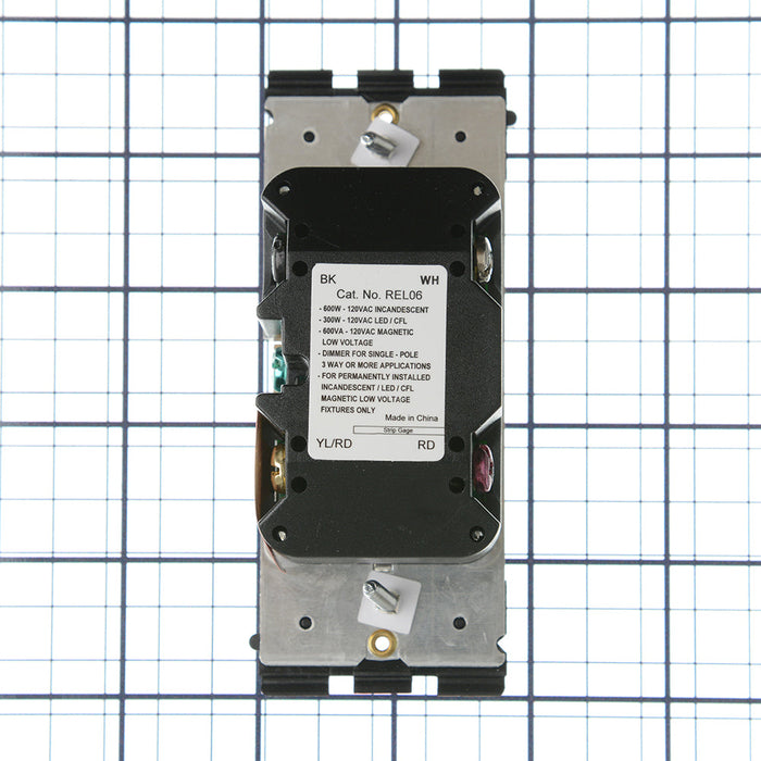 Leviton Renu 600W-120VAC Incandescent 150W LED-CFL Dimmer For Single-Pole 3-Way White LED Indicator/Brightness Display Center-Off Back/Side Wired Two Mounting Screws (REL06-WC)