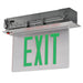 Best Lighting Products Recessed Edgelit Aluminum Exit Sign Single Face Green Letters Mirror Panel White Trim Plate Battery Backup (RELZXTE1GMWEMSDT-WM)