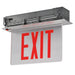 Best Lighting Products Recessed Edgelit Aluminum Exit Sign Single Face Red Letters Clear Panel White Trim Plate Battery Backup (RELZXTE1RCWEMSPV-USA)