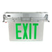 Standard-BL Recessed Edge-Lit LED Exit Double Face Green Letters Mirror Panel White Trim