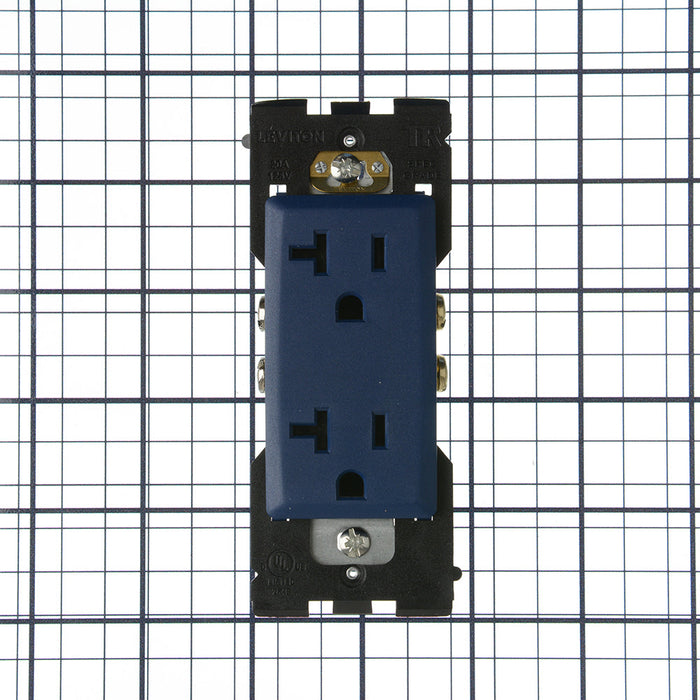 Leviton Renu Tamper-Resistant Duplex Receptacle/Outlet 20 Amp 125V NEMA 5-2R Side And Back Wired Rich Navy (RER20-RN)