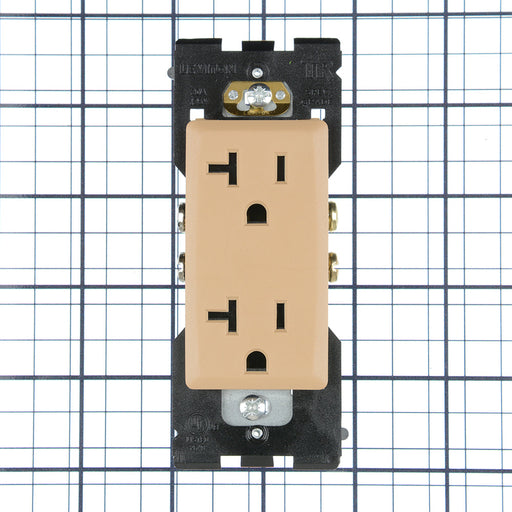 Leviton Renu Tamper-Resistant Duplex Receptacle/Outlet 20 Amp 125V NEMA 5-2R Side And Back Wired Warm Caramel (RER20-WC)