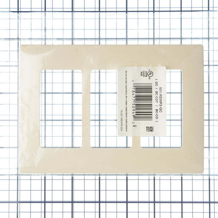 Leviton Renu 3-Gang Wall Plate Gold Coast White (REWP3-GC)