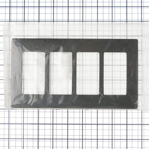 Leviton Renu 4-Gang Screwless Snap-On Wall Plate Onyx Black (REWP4-OB)