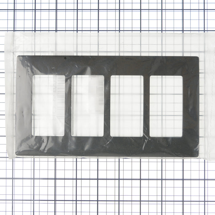 Leviton Renu 4-Gang Screwless Snap-On Wall Plate Onyx Black (REWP4-OB)
