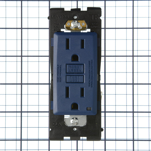 Leviton Renu 15A Tamper-Resistant Self-Test Smartlock GFCI Receptacle 125V NEMA 5-15R Rich Navy (RGF15-RN)