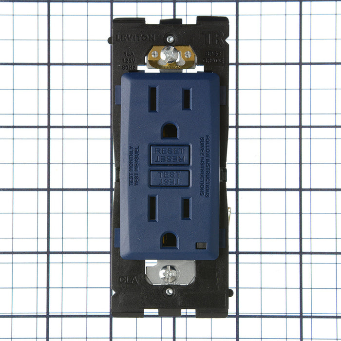 Leviton Renu 15A Tamper-Resistant Self-Test Smartlock GFCI Receptacle 125V NEMA 5-15R Rich Navy (RGF15-RN)