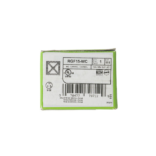 Leviton Renu 15A Tamper-Resistant Self-Test Smartlock GFCI Receptacle 125V NEMA 5-15R Warm Caramel (RGF15-WC)