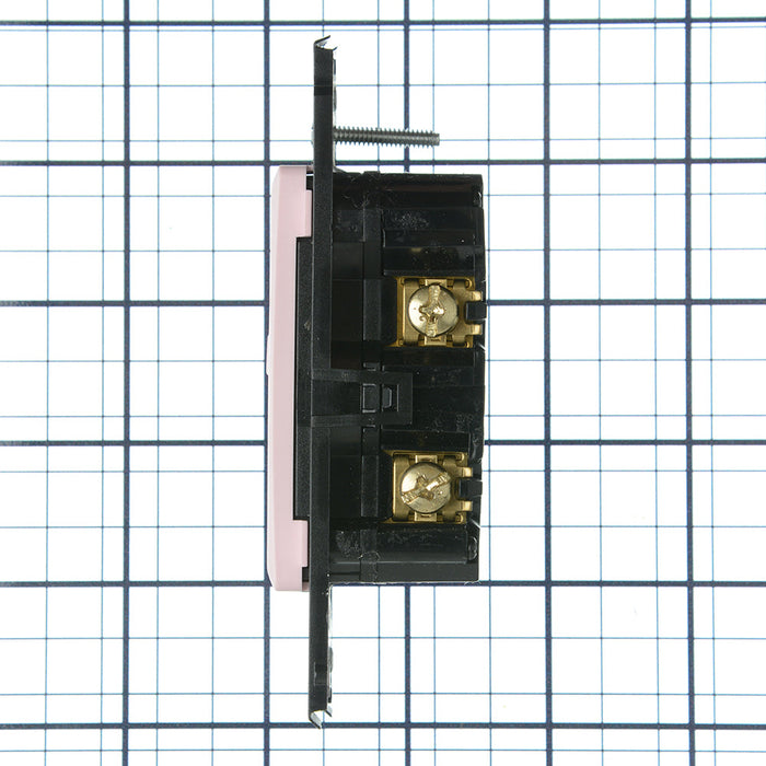 Leviton Renu 20A Tamper-Resistant Self-Test SmarlockPro GFCI Receptacle 20A 125V NEMA 5-20R Side Wired/Back Wired Fresh Pink Lemonade (RGF20-FP)