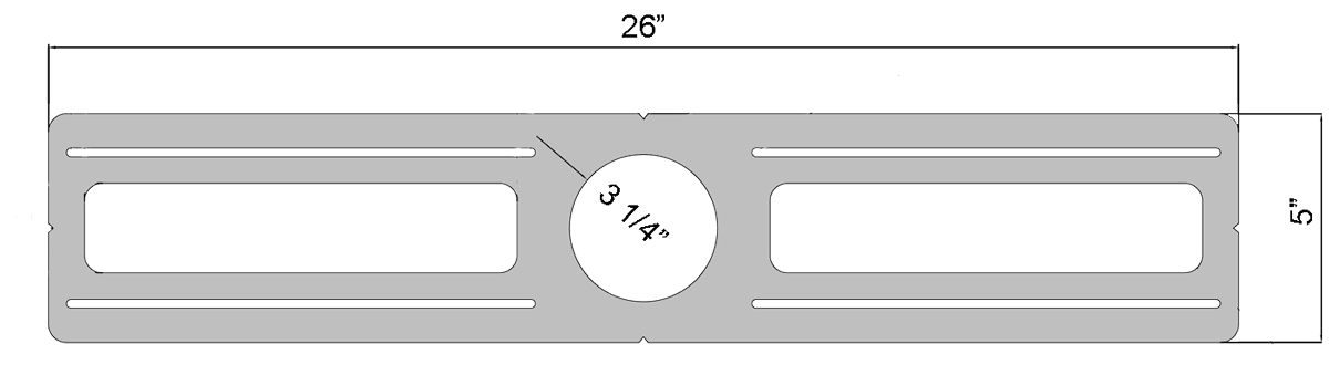 Lotus LED Lights 3 1/4 Inch Hole Flat 26 Inch Rough-In Plate For LRG3-HO-IT (RIP314)