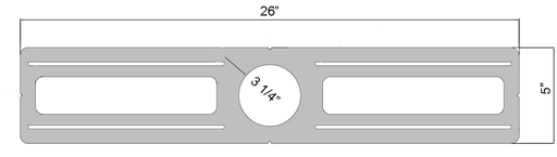 Lotus LED Lights 3 1/4 Inch Hole Flat 26 Inch Rough-In Plate For LRG3-HO-IT (RIP314)