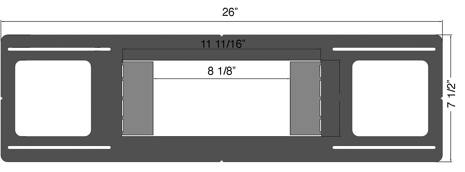 Lotus LED Lights Mounting Plate For Multi 2 And 3 Models LLL-M2 And LLL-M3 26 Inch Flat (RIP-M-23)