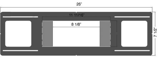 Lotus LED Lights Mounting Plate For Multi 2 And 3 Models LLL-M2 And LLL-M3 26 Inch Flat (RIP-M-23)
