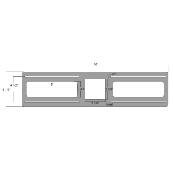 Lotus LED Lights 3 5/8 Inch Square Hole Flat 26 Inch Rough-In Plate For L3G-SST And L3G-SSW (RIP-S-358)