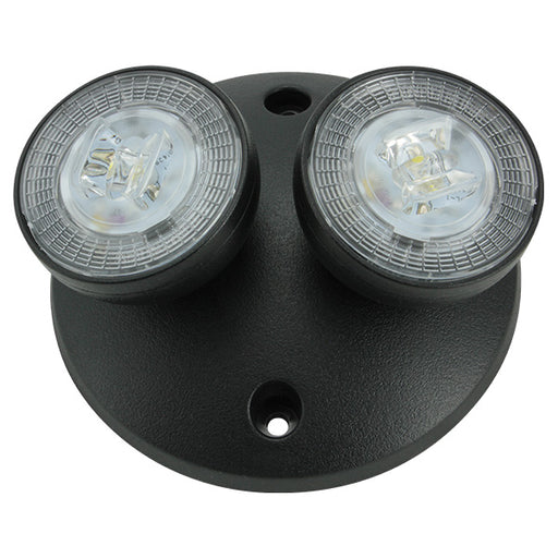 Exitronix RL52 Series 2.25 Inch Round Remote Lamp 3.6VDC [2] 1W LED Lamp Wide Distribution Black Finish Indoor Damp Rated (2RL52-BL-W-LO)