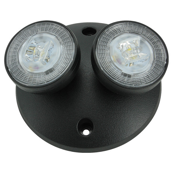 Exitronix RL52 Series 2.25 Inch Round Remote Lamp 3.6VDC [2] 1W LED Lamp Narrow Distribution Black Finish Indoor Damp Rated (2RL52-BL-LO)