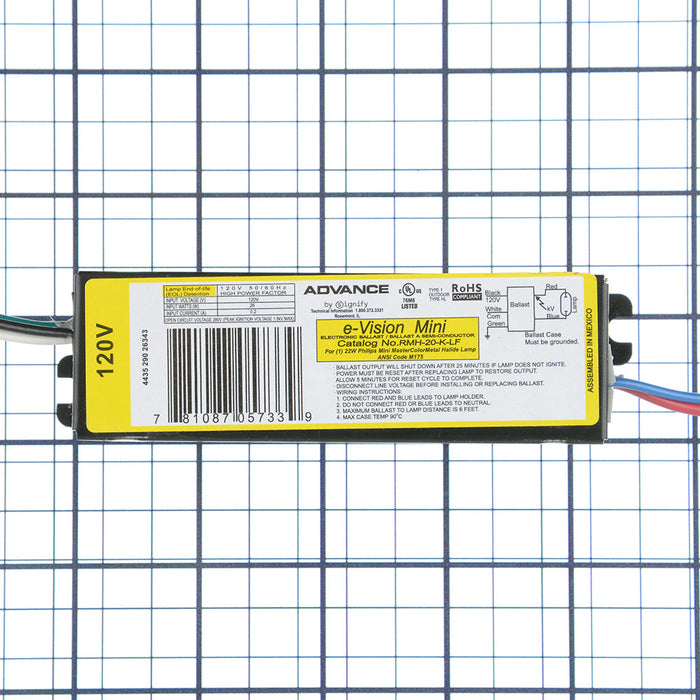 Advance RMH20KLFM Electronic Metal Halide Ballast 20W M175 120V (913700615588)