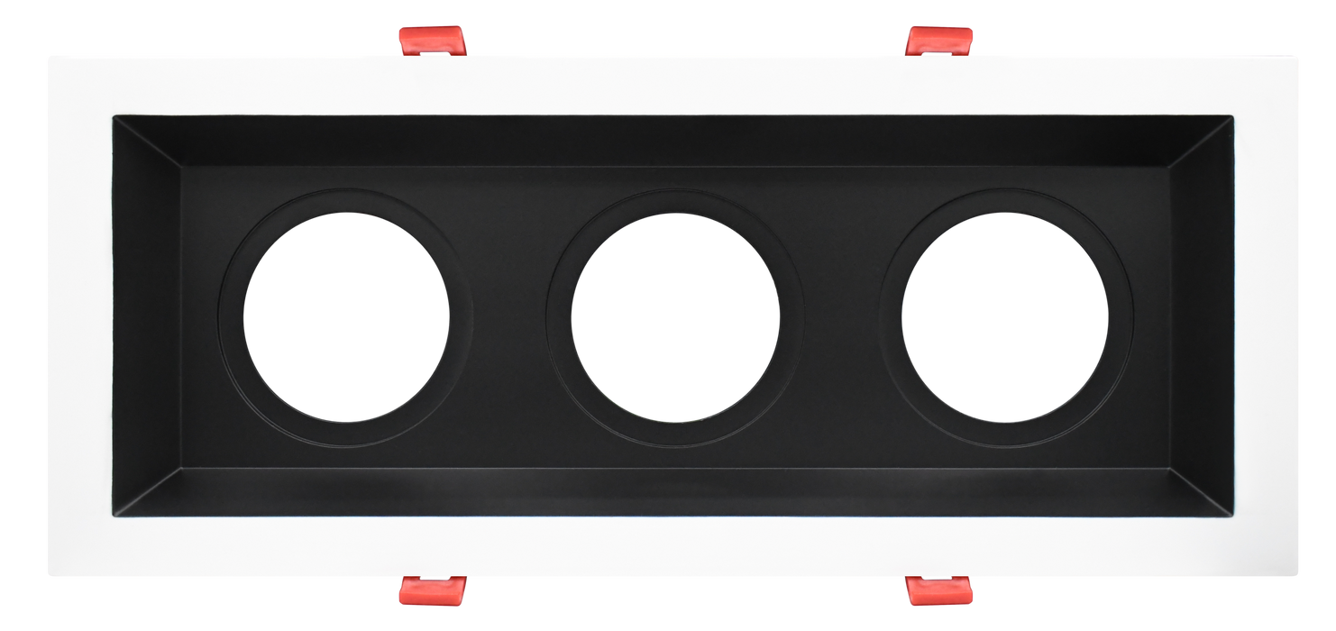 GM Lighting MiniTask Downlight Accessory--Regressed Multi-Plate 3 Fixture Black For MTRA2 (RMP-3-B)