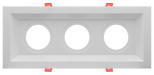 GM Lighting MiniTask Downlight Accessory--Regressed Multi-Plate 3 Fixture White For MTRA2 (RMP-3-WH)