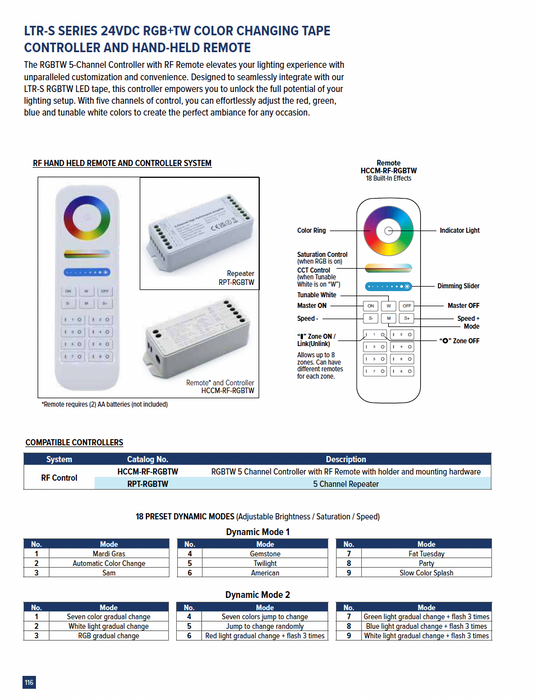 GM Lighting Repeater 5-Channel RGBTW (RPT-RGBTW)