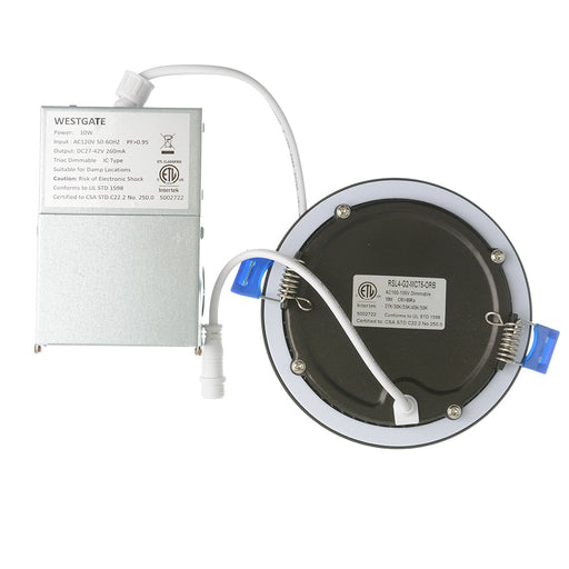 Westgate Manufacturing 4 Inch G2 Slim Wafer Light 10W 700Lm CCT Selectable 2700K/ 3000K/3500K/4000K/5000K JA8 Oil Rubbed Bronze (RSL4-G2-MCT5-ORB)