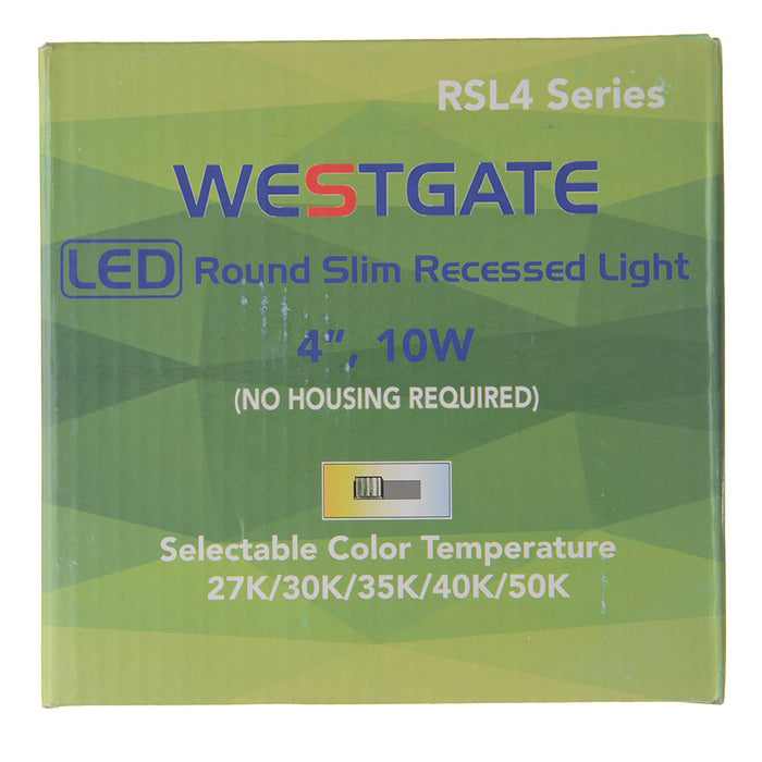 Westgate Manufacturing 4 Inch G2 Slim Wafer Light 10W 700Lm CCT Selectable 2700K/ 3000K/3500K/4000K/5000K JA8 Oil Rubbed Bronze (RSL4-G2-MCT5-ORB)