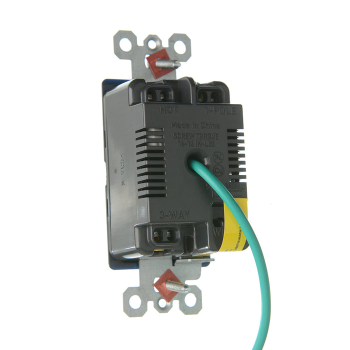 Pass and Seymour 15A 120V Radiant Wave Switch Chemical-Resistant Black (RSWV153)