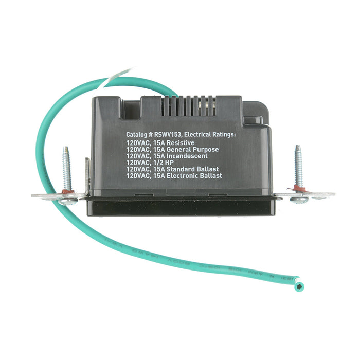Pass and Seymour 15A 120V Radiant Wave Switch Chemical-Resistant Black (RSWV153)